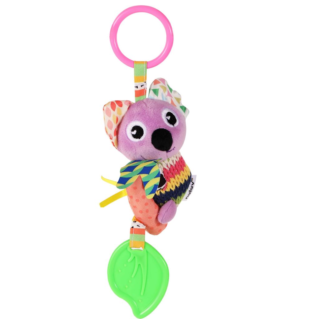 Nuluv Activity Koala Stroller Toy with Teether, Squeaker and Crinkle Ears, Soft Sensory Plush Toy for Playtime Fun, Lightweight and Portable, Non-Toxic Travel-Friendly, for Kids 3+ Months