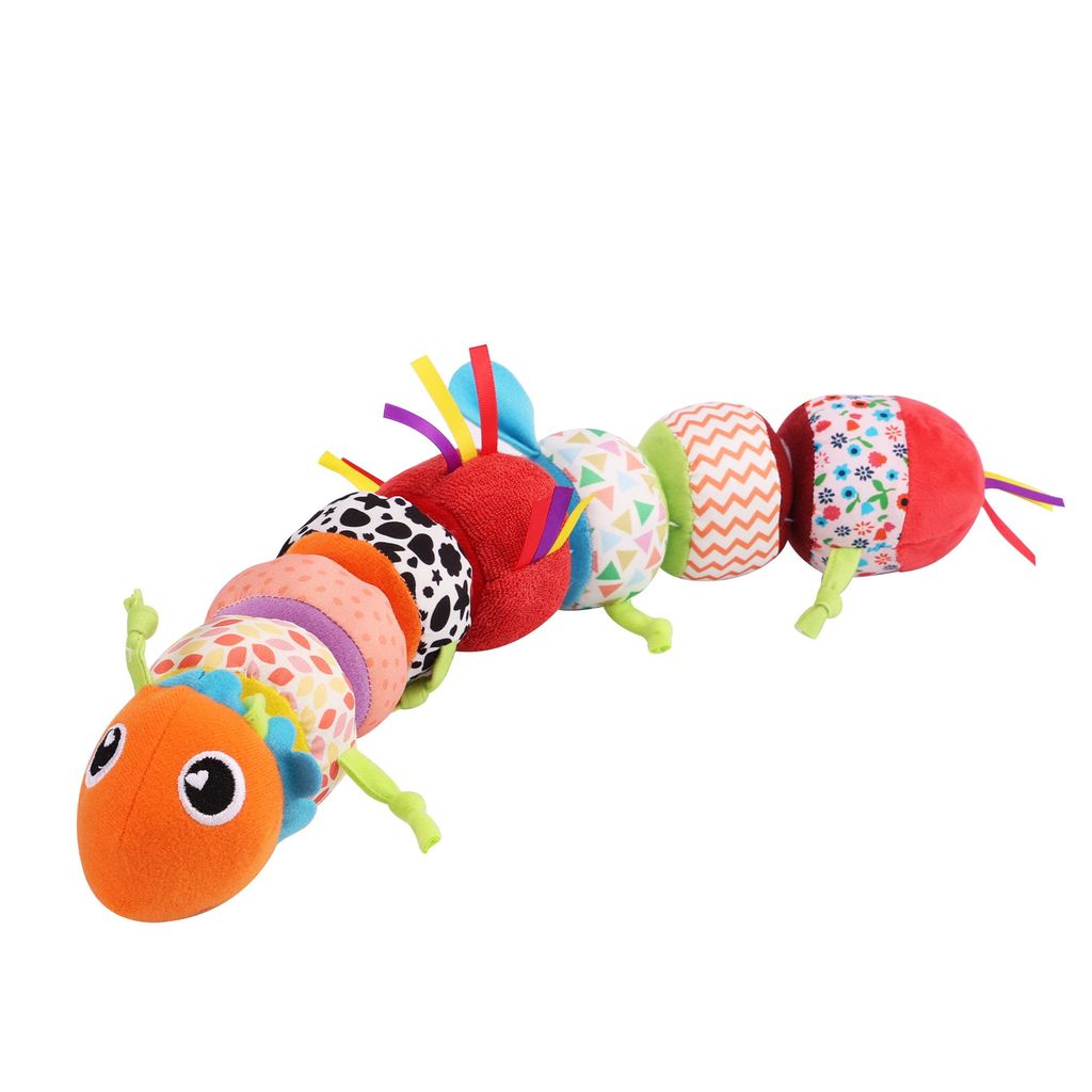 Nuluv Activity Caterpillar Baby Toy, Sensory Rattle and Crinkle Sound, BPA and PVC Free, Soft, Colorful Developmental Toy for 3+ Months, Mix and Match Play for Learning and Motor Skills