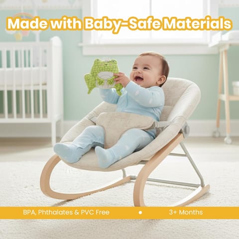 Nuluv Activity Frog Rattle, 2-in-1 Jitter and Rattle Toy for Babies, BPA-Free, Soft Plush, Sensory Development Hanging Toy for Crib, Stroller and Car Seat, for Babies 3+ Months