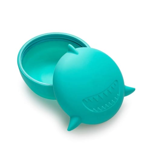 Silicone Bowl With Lid And Utensils - Shark