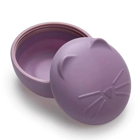 Silicone Bowl With Lid And Utensils - Cat