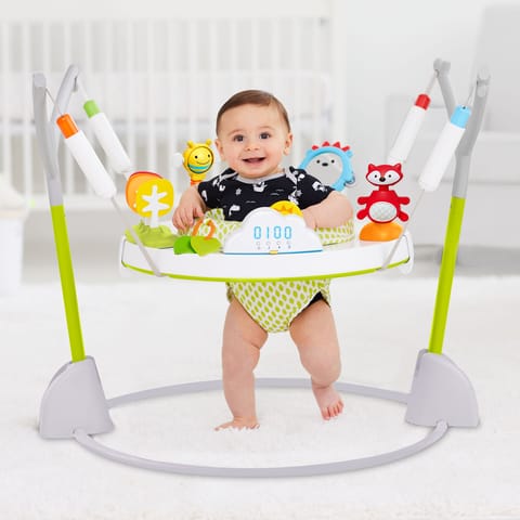 Skip Hop E&M Jumpscape Fold-Away Activity Jumper, Multicolor, 1 Count (Pack of 1) (304350)