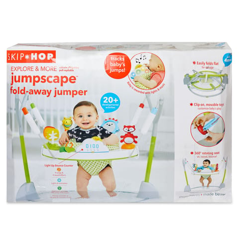 Skip Hop E&M Jumpscape Fold-Away Activity Jumper, Multicolor, 1 Count (Pack of 1) (304350)