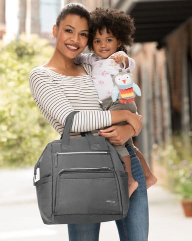 Skip Hop Mainframe Diaper Bag Backpack - Wide Open Baby Diaper Bag With Phone Pocket (Charcoal), Standard, 9J639110