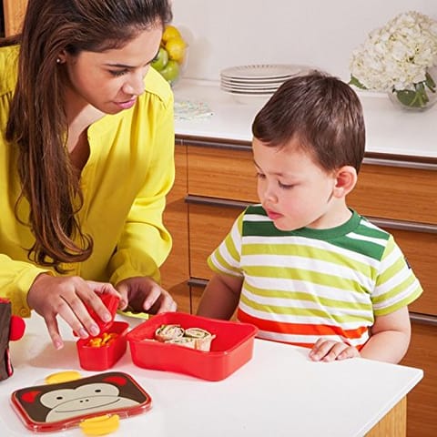 Skip Hop Zoo Lunch Kit Monkey (3 Years to 6 Years), Red, (SH9J648110)
