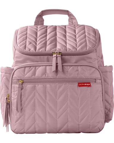 Skip Hop Forma Diaper Backpack - Maternity Bag for Newborn Baby, Multiple Pocket with Insulated Bottle Pockets & Multi Compartments Diaper Bag for Mother for Travel - Mauve Mist