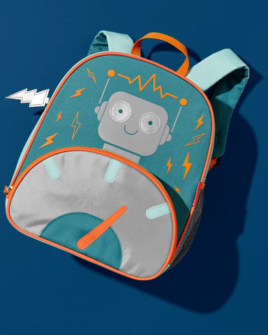 Skip Hop 30 litres Spark Style Little Kid Backpack-Robot - Multicolor