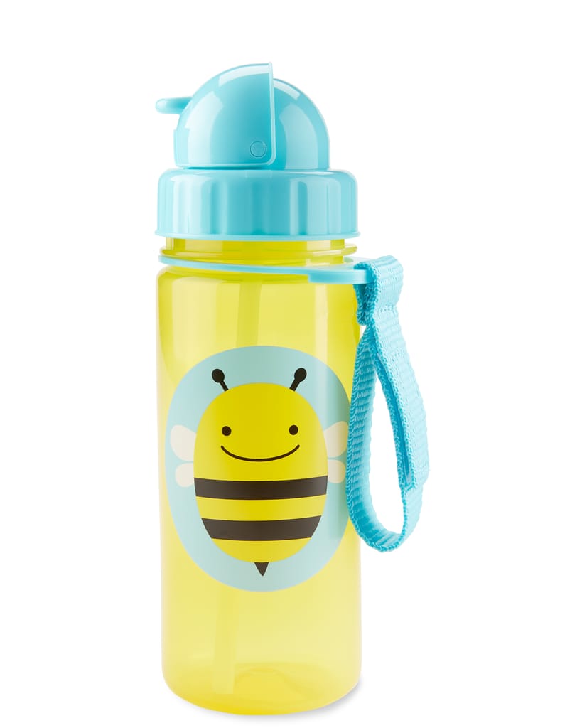Skip Hop Zoo Straw Bottle - Bpa-Free Skip Hop Bottle with an Easy Grab Strap (13 Oz, Bee)