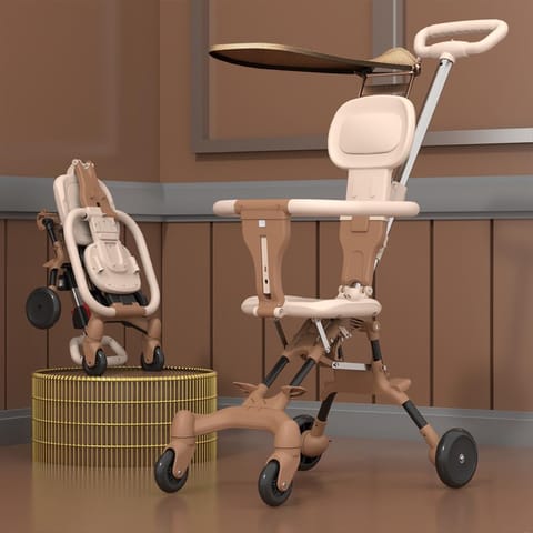 StarAndDaisy Stroller For Baby Boy & Girl 0 To 3 Years / Premium Travel Baby Stroller / Lightweight & Foldable / 360° Rotating Seat / Reclining Backrest / Adjustable Handlebar / Secure Five-Point Harness- Yellow