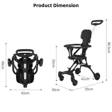 StarAndDaisy Stroller For Baby Boy & Girl 0 To 3 Years / Premium Travel Baby Stroller / Lightweight & Foldable / 360° Rotating Seat / Reclining Backrest / Adjustable Handlebar / Secure Five-Point Harness- Yellow