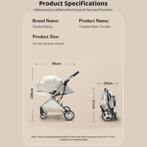 StarAndDaisy Coballe Baby Stroller, 2 in 1 High Landscape Convertible Reversible Bassinet Pram for Infant, Foldable Aluminum Alloy Pushchair with Adjustable Backrest, 3D Suspension (Green)