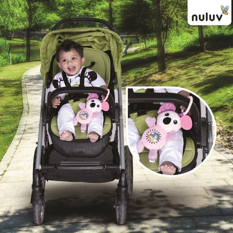 Nuluv Infant Koala Jittery Teether Rattle Plush Toy, Hanging Rattle, Stroller Toy with Tactile Material for Baby 3 Months+,Multicolor