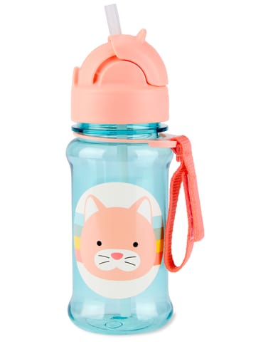 Skip Hop Zoo Straw Bottle with Tritan Renew, BPA-Free & PVC-Free Sippy Bottle for Kids, 355 mL Sipper