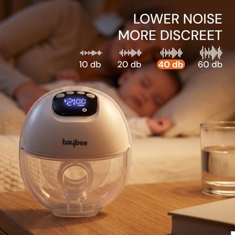 BAYBEE Elora Pro Electric Wearable Breast Pump for Mothers | Hands-Free BPA-Free Breast Milk Pump | 4 Smart Modes, 12 Suction Levels | 180ml Capacity | USB-C Fast Charging | Auto Shut-Off | Beige