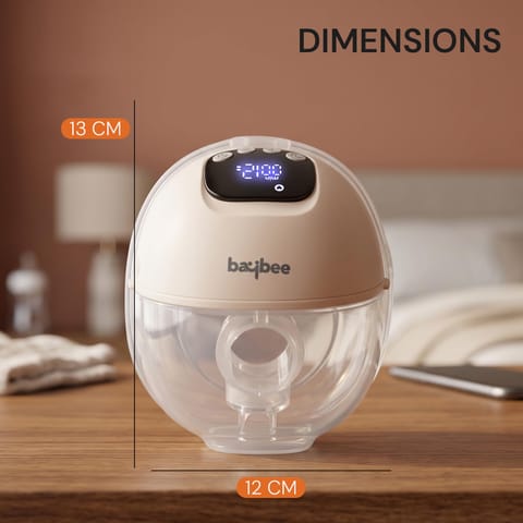 BAYBEE Elora Pro Electric Wearable Breast Pump for Mothers | Hands-Free BPA-Free Breast Milk Pump | 4 Smart Modes, 12 Suction Levels | 180ml Capacity | USB-C Fast Charging | Auto Shut-Off | Beige